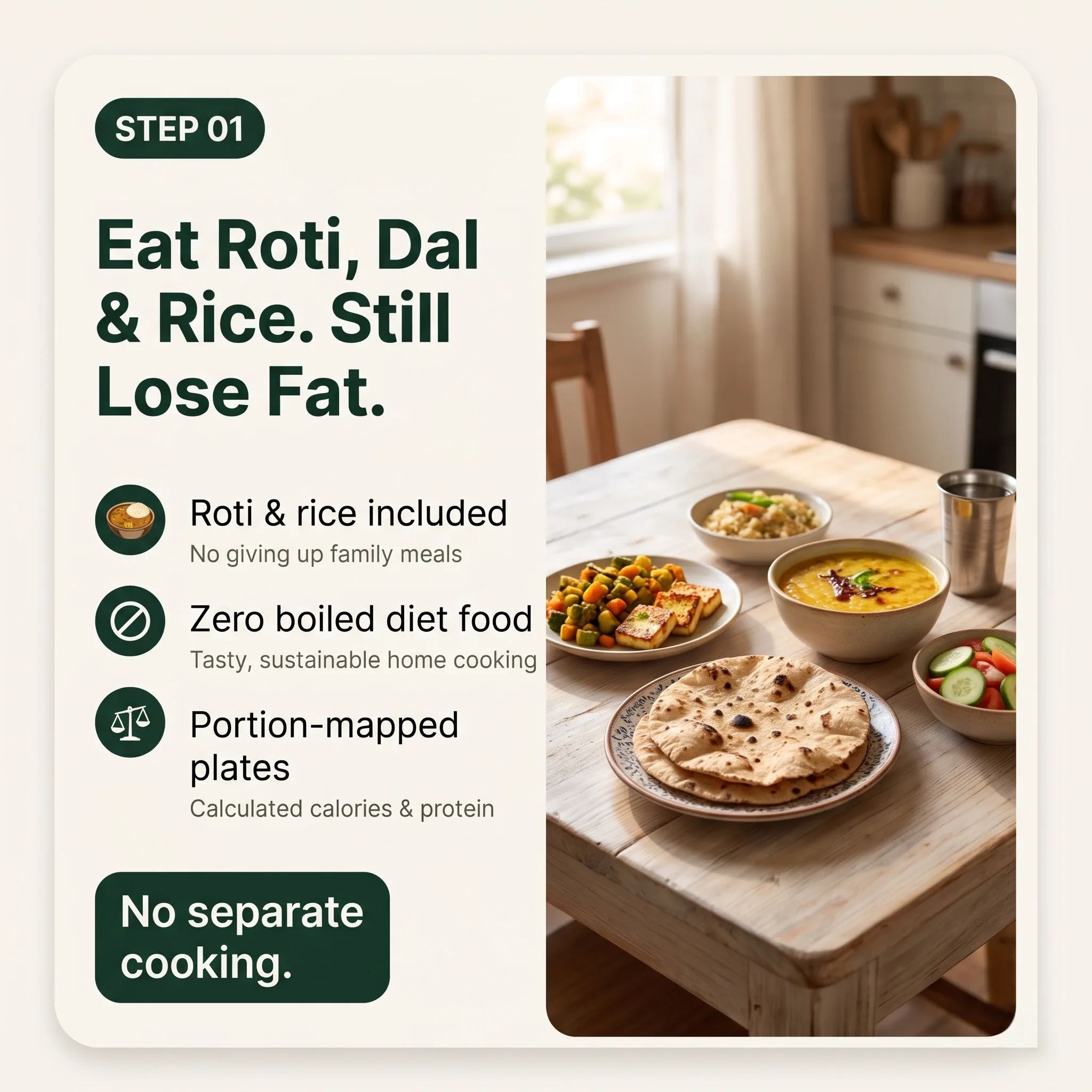 Healthy Indian home-cooked meal